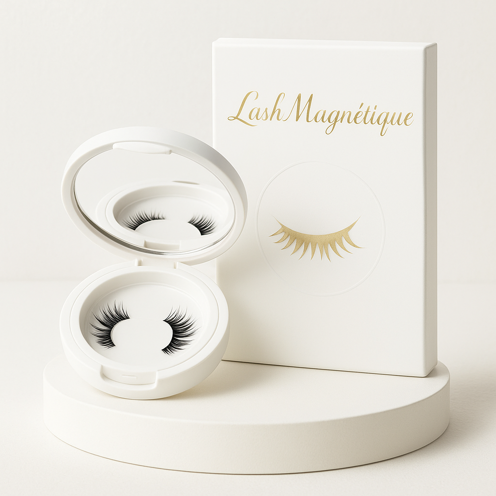 Faux cils magnétiques doux léger ensemble de maquillage pour les yeux avec applicateur Boîte monobloc facile à transporter
