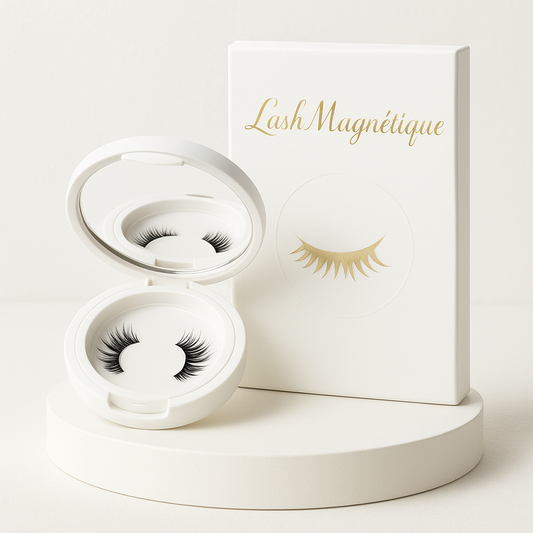Faux cils magnétiques doux léger ensemble de maquillage pour les yeux avec applicateur Boîte monobloc facile à transporter